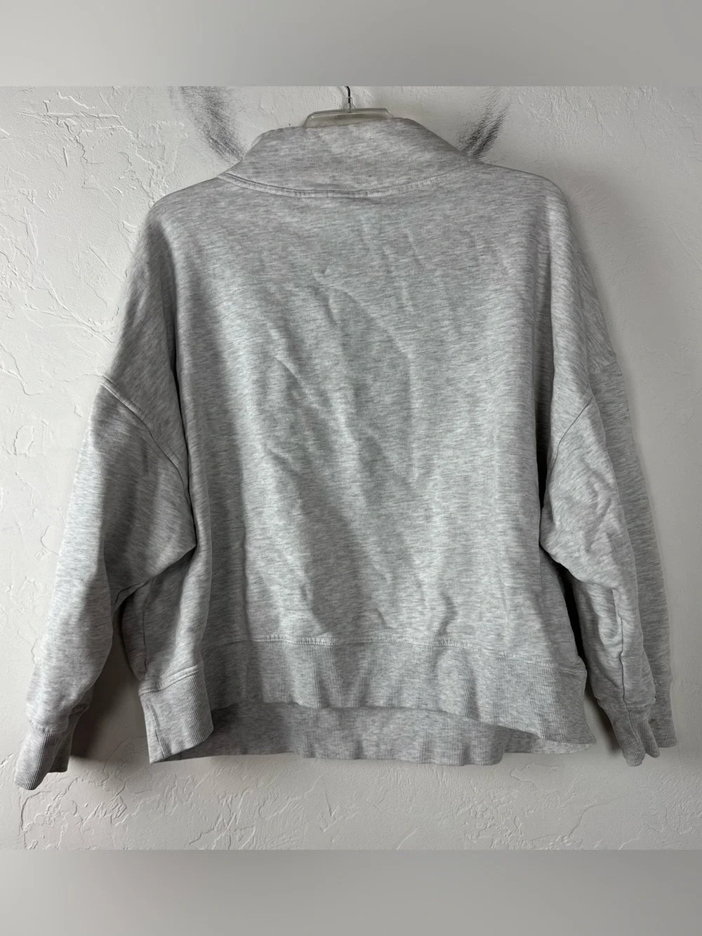 ASOS Design Pullover Sweatshirt Sweater Mock Neck Cowl Fleece Grey Light Cotton